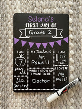 Load image into Gallery viewer, First day of school board