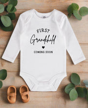 Load image into Gallery viewer, First grandchild coming soon baby onesie