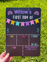 Load image into Gallery viewer, First day of school board (colourful design)