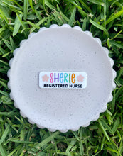 Load image into Gallery viewer, Acrylic Name Badge - multicoloured writing