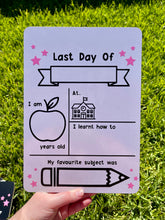 Load image into Gallery viewer, Reversible First and last day of school board (pencil design)
