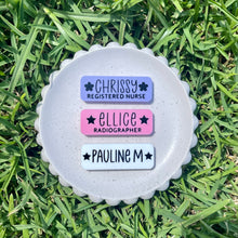 Load image into Gallery viewer, Acrylic Name Badge - black writing