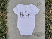 Load image into Gallery viewer, Promoted to grandparents baby onesie