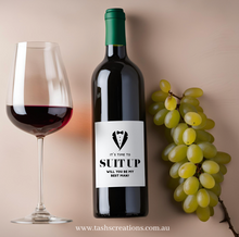 Load image into Gallery viewer, Wine label - suit up grooms party