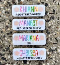 Load image into Gallery viewer, Acrylic Name Badge - multicoloured writing