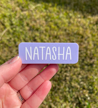 Load image into Gallery viewer, Acrylic Name Badge - white writing