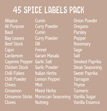 Load image into Gallery viewer, Pre-Selected 45 Spice/Herb Pantry Labels