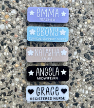 Load image into Gallery viewer, Acrylic Name Badge - white writing