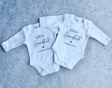 Load image into Gallery viewer, First grandchild coming soon baby onesie
