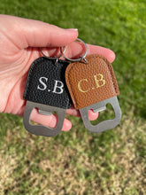 Load image into Gallery viewer, PU leather bottle opener keyring
