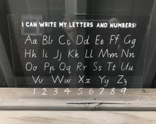 Load image into Gallery viewer, Trace and Wipe Alphabet and Numbers Board