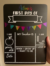 Load image into Gallery viewer, First day of school board