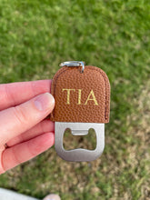 Load image into Gallery viewer, PU leather bottle opener keyring