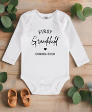 Load image into Gallery viewer, First grandchild coming soon baby onesie
