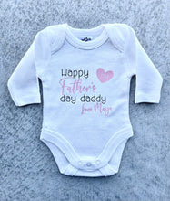 Load image into Gallery viewer, Happy 1st Father&#39;s Day Daddy personalised baby onesie
