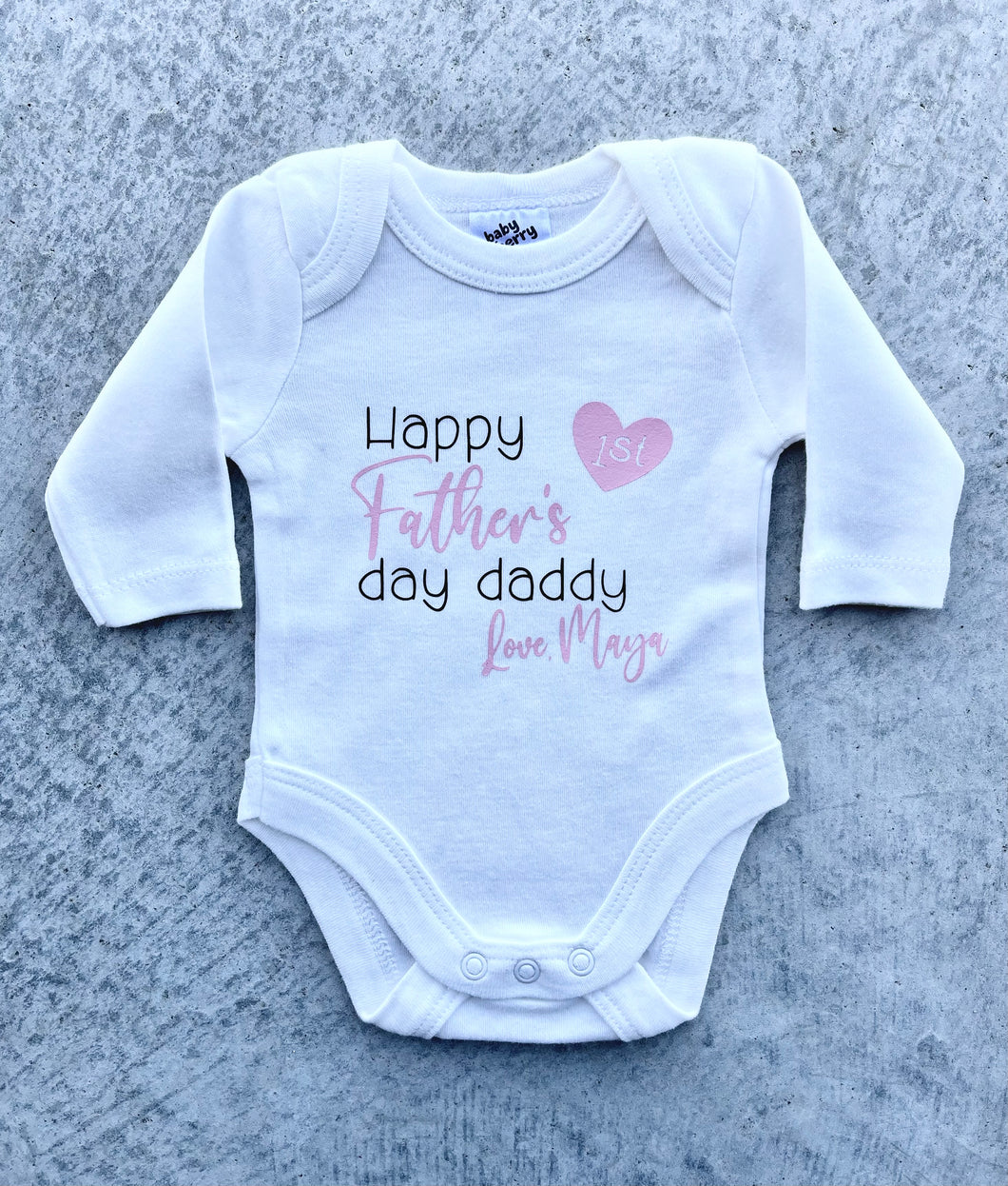 Happy 1st Father's Day Daddy personalised baby onesie