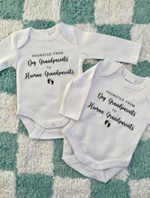 Load image into Gallery viewer, Dog grandparents to human grandparents baby onesie
