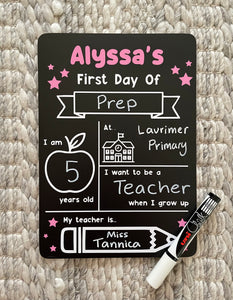 First day of school board (pencil design)