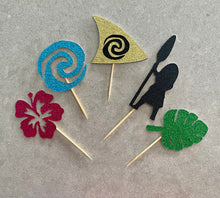 Load image into Gallery viewer, Moana Inspired Cupcake Toppers
