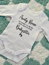 Load image into Gallery viewer, Designated babysitter personalised baby onesie
