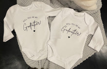 Load image into Gallery viewer, Will you be my godparent baby onesie

