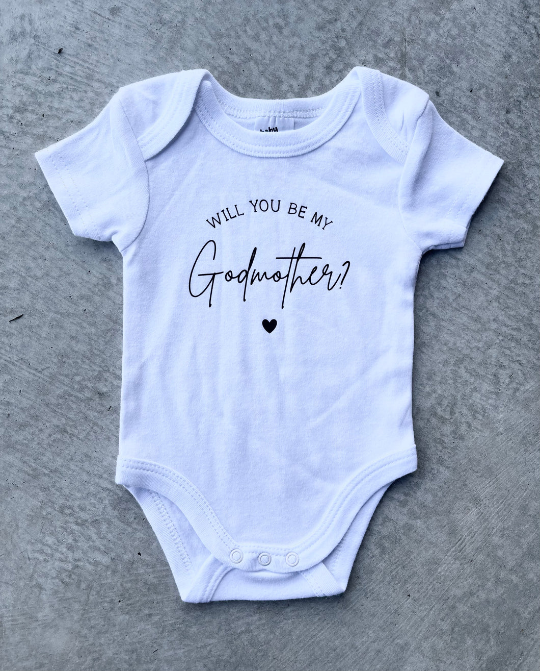 Will you be my godparent baby onesie