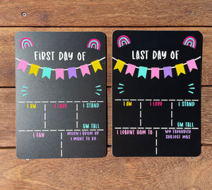 First and last day of school board set - colourful design