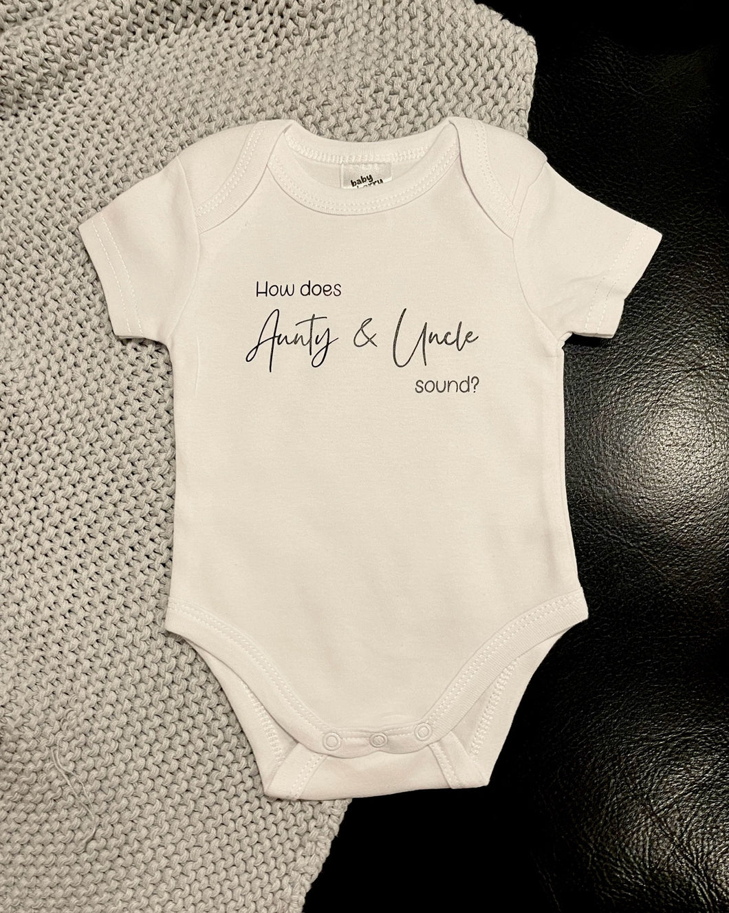 How does Aunty and Uncle sound? baby onesie