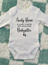 Load image into Gallery viewer, Designated babysitter personalised baby onesie
