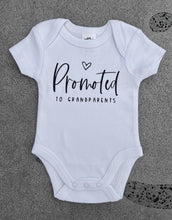 Load image into Gallery viewer, Promoted to grandparents baby onesie
