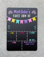 Load image into Gallery viewer, First day of school board (colourful design)
