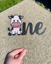Load image into Gallery viewer, One Cute Cow Cake Topper
