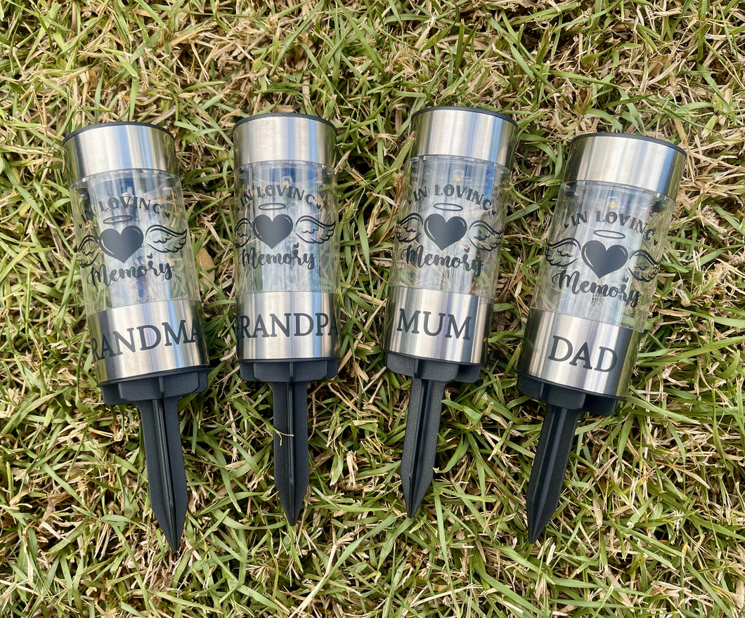 Memorial solar garden light