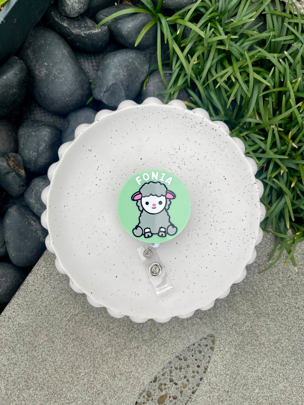 Sheep Badge Reel