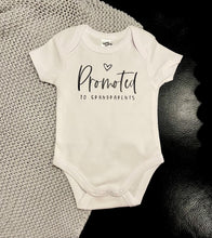 Load image into Gallery viewer, Promoted to grandparents baby onesie
