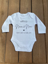 Load image into Gallery viewer, Hello, can't wait to meet you baby onesie
