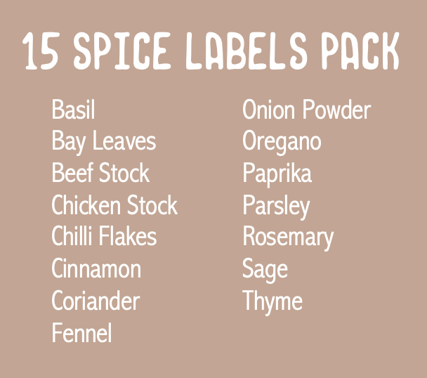 Pre-Selected 15 Spice/Herb Labels