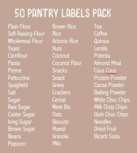Pre-Selected 50 Pantry Labels