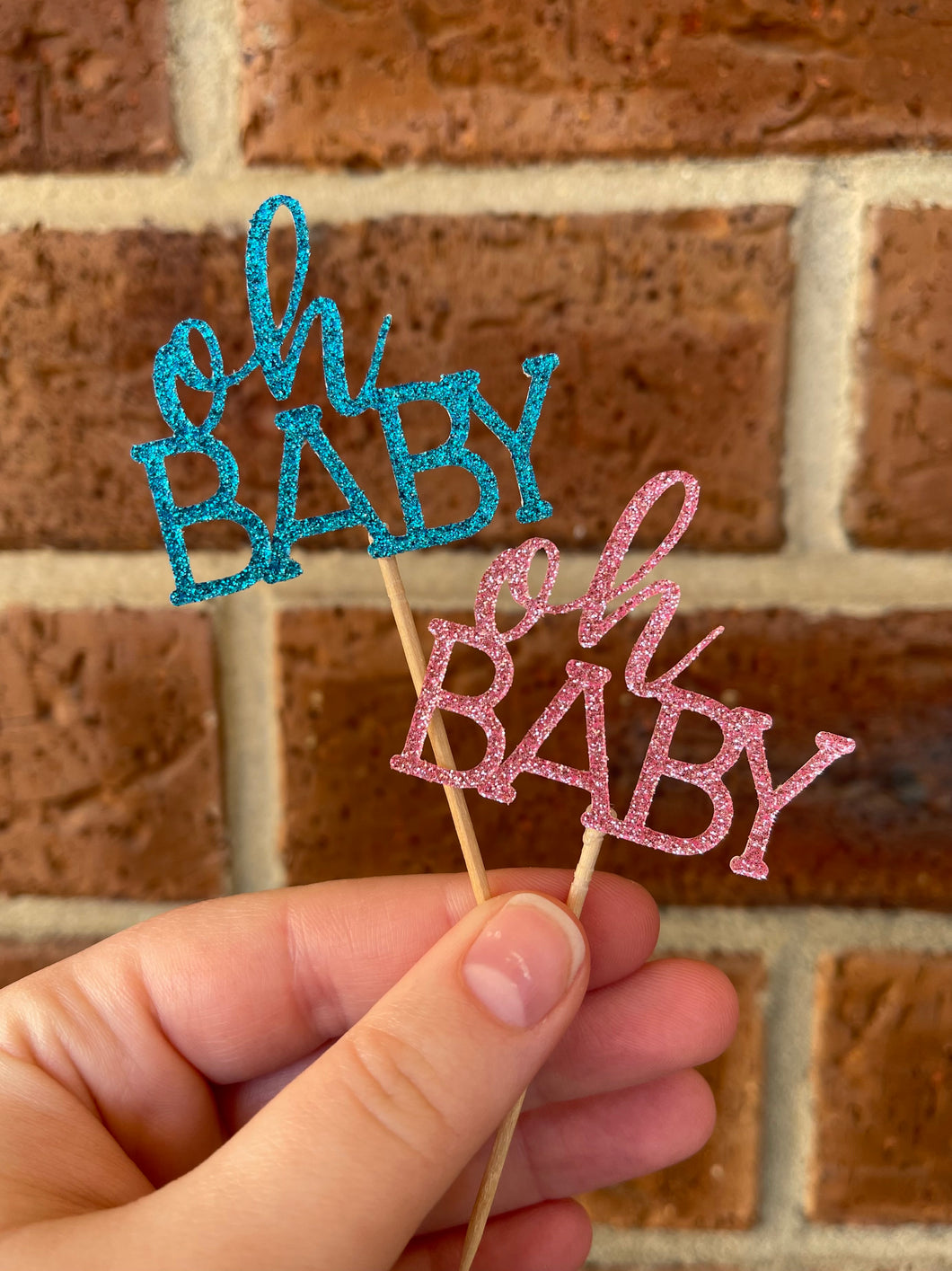 Baby shower Cupcake Topper - Oh baby