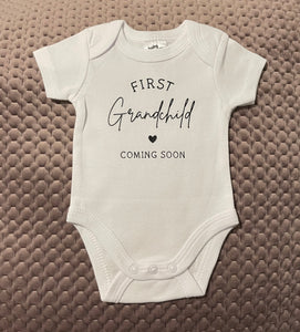 First grandchild coming soon baby onesie