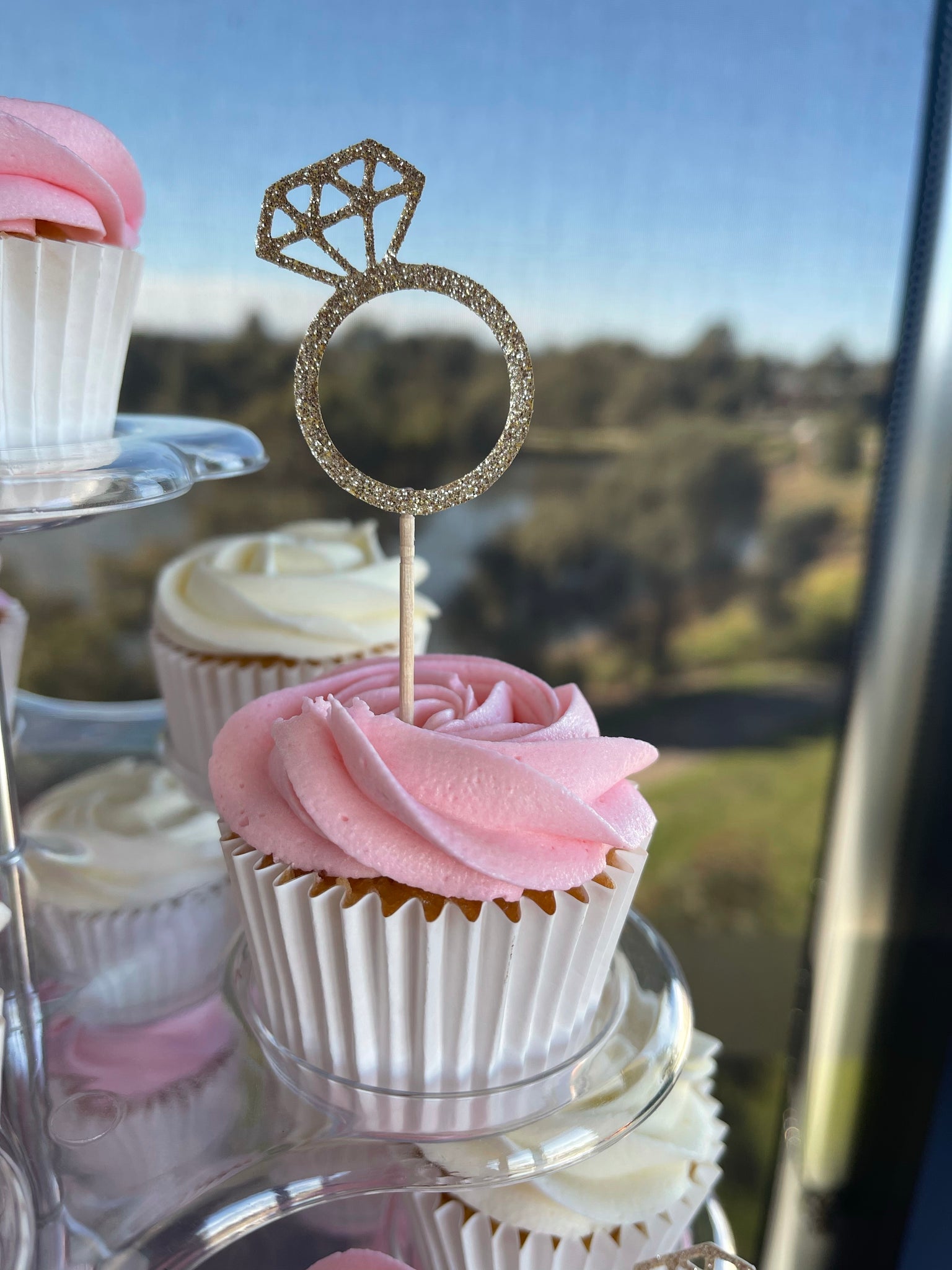 Diamond Ring Engagement Cupcake Cake - Crafty Morning