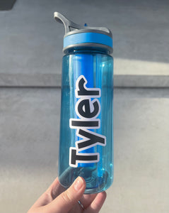 Personalised Blue Plastic Bottle