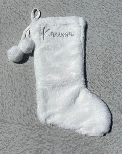 Personalised White Christmas Stocking