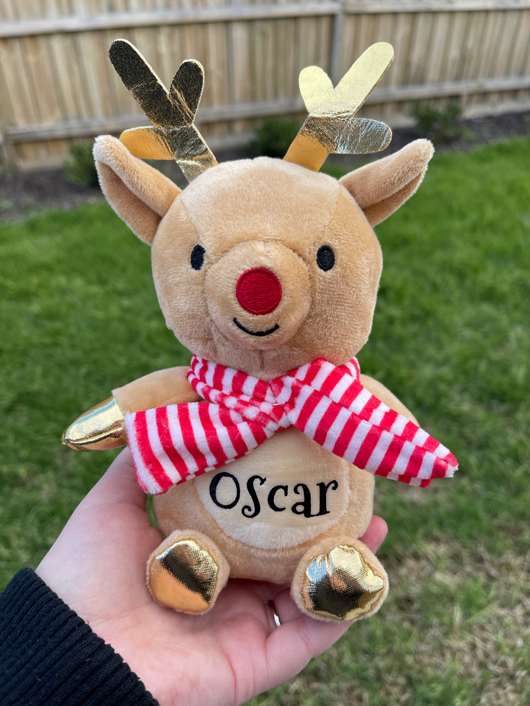 Personalised mini reindeer teddy