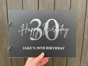 Birthday Guest Book - happy birthday age design